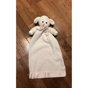 Dakin Lovie Lamb Pink Plush Security Blanket Heart Satin Trim Vintage